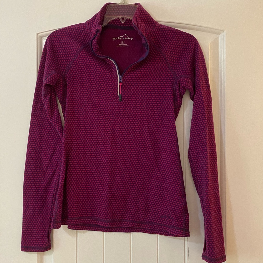 Eddie Bauer Polka Dot Half Zip Size Small